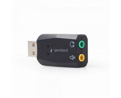 Адаптер Gembird SC-USB2.0-01, USB2.0 to Audio, черного цвета, блистер