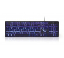 Клавіатура Gembird KB-UML3-01-RU, 3-х кольорове підсвітлення клавіш, чорний колір, RU