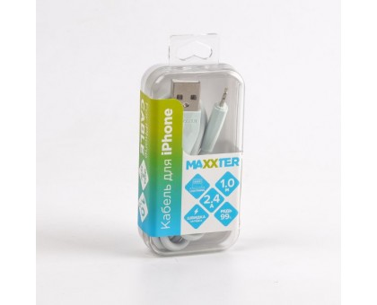 Кабель Maxxter UB-L-USB-01MG, USB 2.0 А-тато/Lightning, 1.0 м.