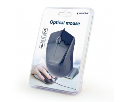 Оптическая мышка Gembird MUS-3B-02, USB интерфейс, черный цвет