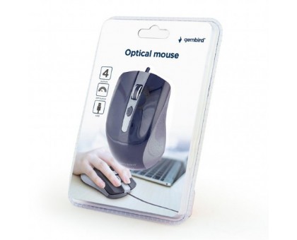 Оптическая мышка Gembird MUS-4B-01-GB, интерфейс USB, серо-черного цвета