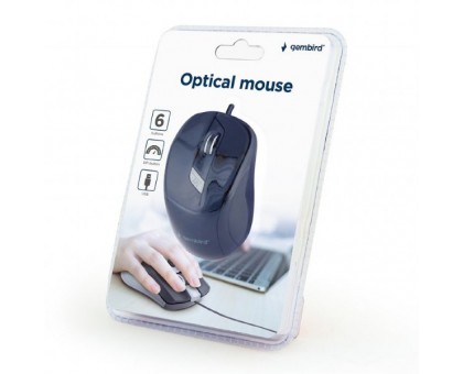 Оптическая мышка Gembird MUS-6B-01, USB интерфейс, черный цвет