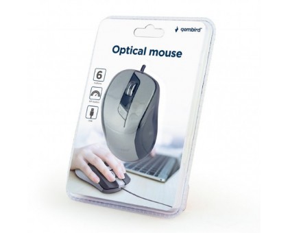 Оптична мишка Gembird MUS-6B-01-BG, USB інтерфейс, сіро-чорного кольору