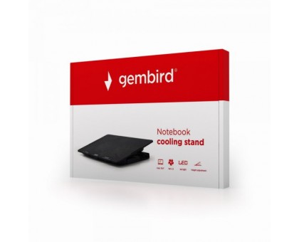 Подставка под ноутбук Gembird NBS-2F15-02, черная