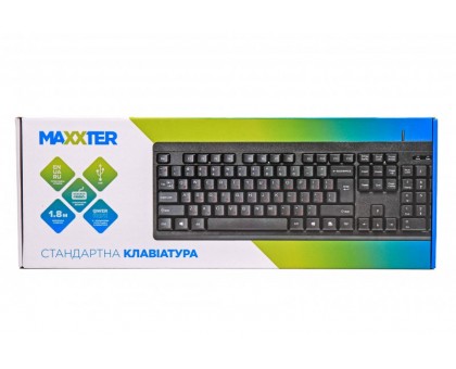 Клавіатура дротова Maxxter KB-112-U, USB, чорного кольору