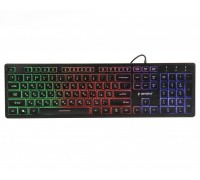 Клавіатура дротова Gembird KB-UML-01-UA, українська розкладка, 3-х кольорове підсвічування клавіш, чорний колір