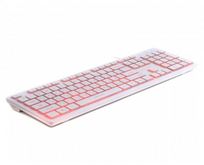 Клавіатура дротова Gembird KB-UML3-01-W-UA, українська розкладка, 3-х кольорове підсвічування клавіш, білий колір