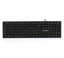 Клавіатура дротова Gembird KB-MCH-03-UA, українська розкладка, мультимедійна, "шоколадні" клавіші, чорний колір