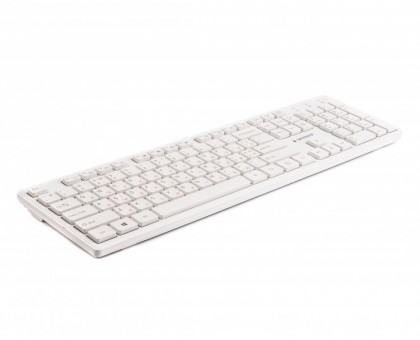 Клавиатура проводная Gembird KB-MCH-03-W-UA, украинская раскладка, мультимедийная, "шоколадные" клавиши, белый цвет