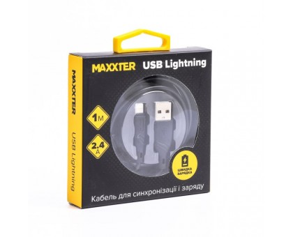 Кабель Maxxter UB-L-USB-02-1m, USB 2.0 А-папа/Lightning, 1.0 м.
