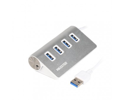 Хаб USB 3.0 Type-A HU3A-4P-01 на 4 порта, металл, серебристый