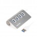Хаб USB 3.0 Type-A HU3A-4P-01 на 4 порти, метал, сріблястий