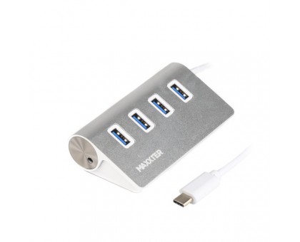 Хаб USB 3.0 Type-С HU3С-4P-01 на 4 порти, метал, сріблястий