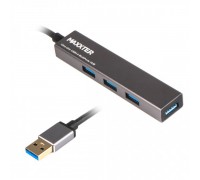 Хаб USB 3.0 Type-A HU3A-4P-02 на 4 порти, метал, темно-сірий