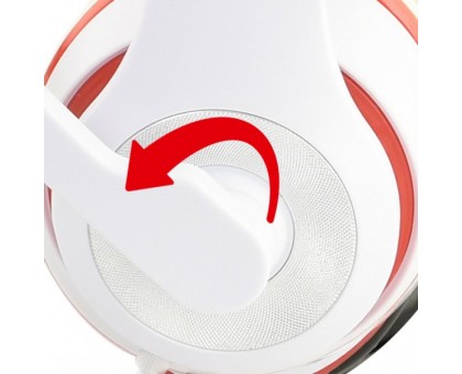 Наушники стерео накладные, с микрофоном, 3.5 Jack 1x4-pin, белый с красным и черным.