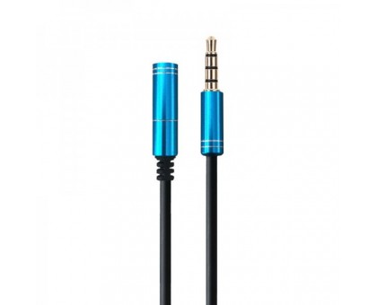 Аудио кабель Maxxter A-3434-1m, 4 пин, 3.5 мм. папа/3.5мм мамо, длина 1м.