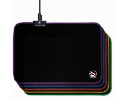 Коврик игровой Gembird MP-GAMELED-M (250 x 350 мм.) Толщ. 4 мм, со светодиодной подсветкой, размер М, черный