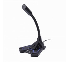 Мікрофон настільний Ghost Sound, USB, ігровий, синє підсвічування, чорний колір