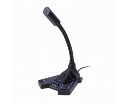 Микрофон настольный Ghost Sound, USB, игровой, синяя подсветка, черный цвет