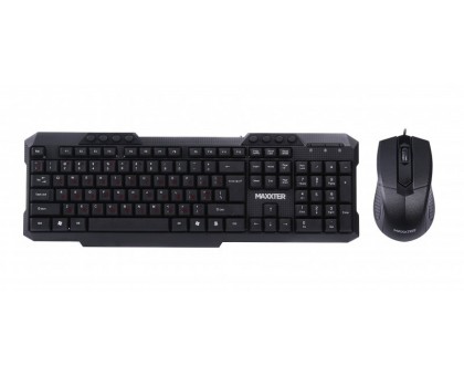 Дротовий комплект Maxxter KMS-CM-02-UA (клавіатура + мишка), мультимедійні клавіші 