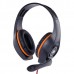 Наушники с микрофоном GHS-05-O, игровые, регулятор громкости, черный с оранжевым.