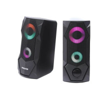 Колонки акустические Maxxter CSP-U002RGB, пластиковый корпус, 6 Вт, USB питание, RGB подсветка, черный цвет
