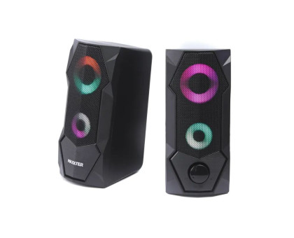 Колонки акустические Maxxter CSP-U002RGB, пластиковый корпус, 6 Вт, USB питание, RGB подсветка, черный цвет