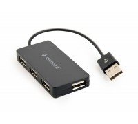 Хаб Gembird UHB-U2P4-04 на 4 порти USB 2.0, пластик, чорний