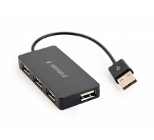 Хаб Gembird UHB-U2P4-04 на 4 порта USB 2.0, пластик, черный