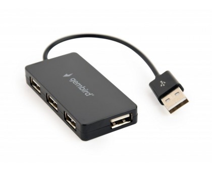 Хаб Gembird UHB-U2P4-04 на 4 порта USB 2.0, пластик, черный