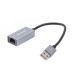 Адаптер Maxxter NEA-U2-01, з USB на Ethernet, 100 Mbps, метал, темно-сірий