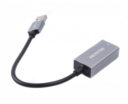 Адаптер NEA-U2-01, з USB на Ethernet, 100 Mbps, метал, темно-сірий