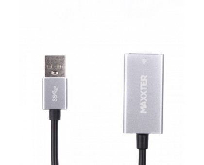 Адаптер NEA-U2-01, з USB на Ethernet, 100 Mbps, метал, темно-сірий