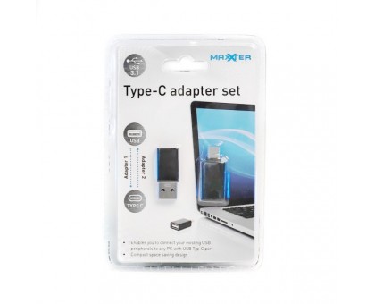 Комплект адаптерів Maxxter USB 3.1 ,ACT-A-USB3-CMAF2 , USB-A на USB-C/USB-C на USB-A