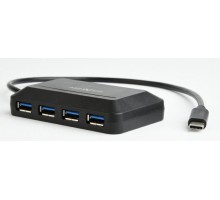 Хаб USB 3.0 Type-С на 4 порта, пластик, черный