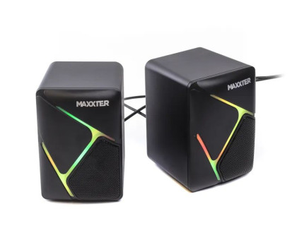 Акустические колонки Maxxter CSP-U004RGB, 6 Вт, питание от USB, RGB-подсветка, черный