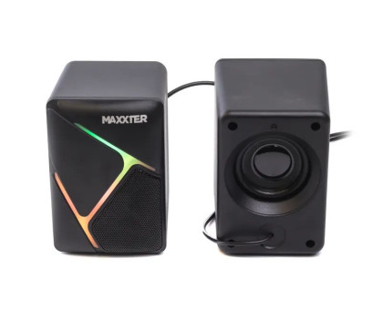 Акустические колонки Maxxter CSP-U004RGB, 6 Вт, питание от USB, RGB-подсветка, черный
