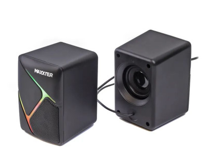 Акустические колонки Maxxter CSP-U004RGB, 6 Вт, питание от USB, RGB-подсветка, черный