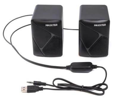 Акустические колонки Maxxter CSP-U004RGB, 6 Вт, питание от USB, RGB-подсветка, черный