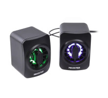 Колонки акустические Maxxter CSP-U005RGB, 6 Вт, USB питание, RGB подсветка, черные