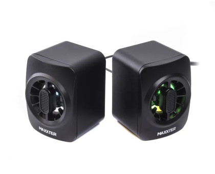 Колонки акустические Maxxter CSP-U005RGB, 6 Вт, USB питание, RGB подсветка, черные