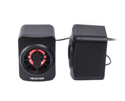 Колонки акустические Maxxter CSP-U005RGB, 6 Вт, USB питание, RGB подсветка, черные