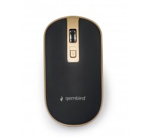 Миша бездротова Gembird MUSW-4B-06-BG, USB, 1600 dpi, чорна с золотом