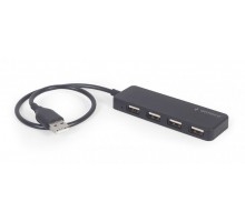 Хаб на 4 порти USB 2.0 UHB-U2P4-06, пластик, чорний