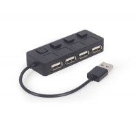 Хаб на 4 порти USB 2.0 UHB-U2P4-05, пластик, чорний
