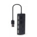 Хаб на 4 порта USB 2.0 UHB-U2P4-05, пластик, черный
