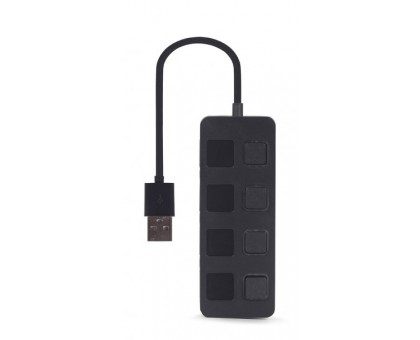 Хаб на 4 порта USB 2.0 UHB-U2P4-05, пластик, черный