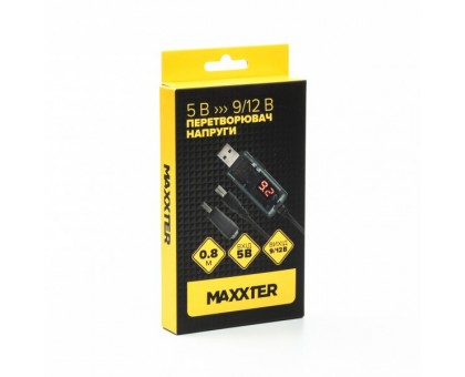Кабель питания Maxxter UB-DC9/12-0.8M, USB-AM на 5.5/3.5 мм, 9/12V, 0.8 м (для роутера и подобного)