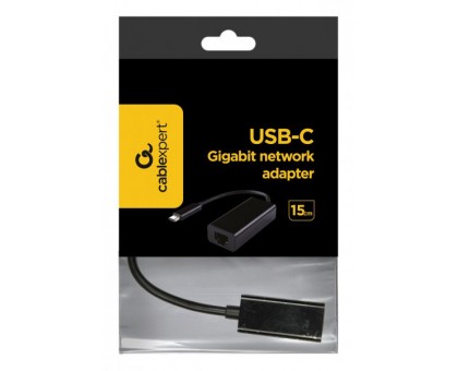 Адаптер Cablexpert A-CM-LAN-01, с USB Type-C на Gigabit Ethernet