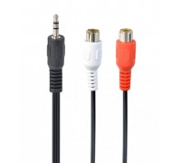 Аудіо-кабель Cablexpert CCA-406, стерео 3.5мм/2 x RCA-тюльпан, довжина 0.2 м.